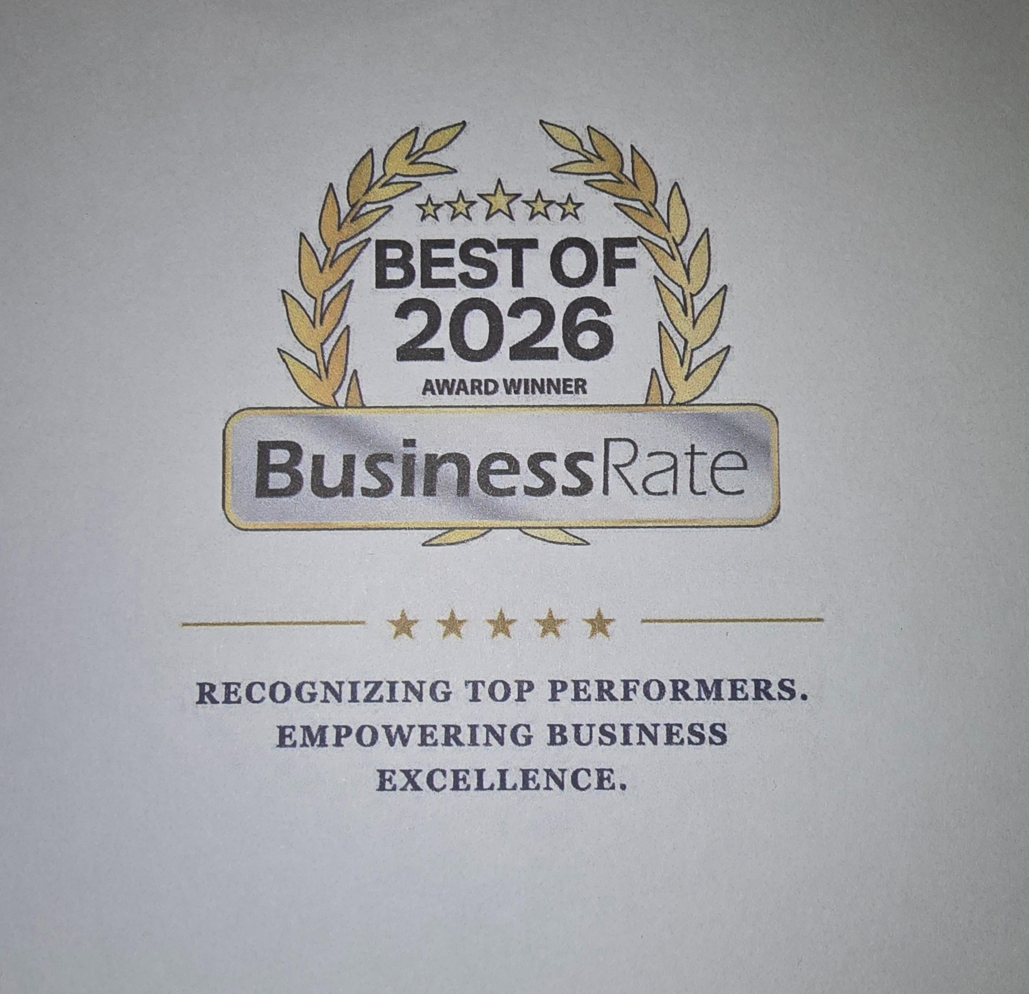 BusinessRate Best of 2026 Award Winner recognition for Perfect Cleaning